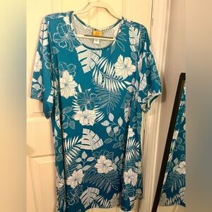 Ruby Rd. Teal and White Floral Dress